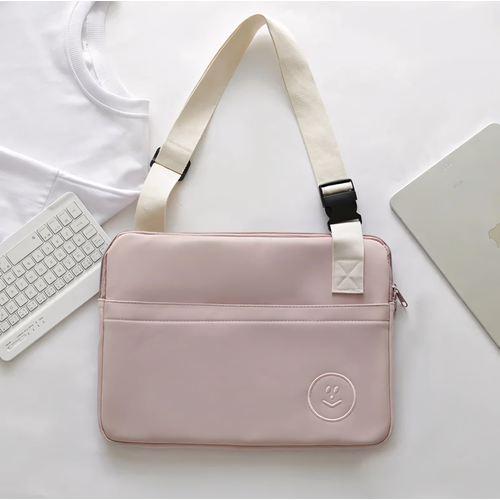 Сумка-вкладыш для ноутбука планшета противоударная водоотталкивающая через плечо розовая 11 937₽