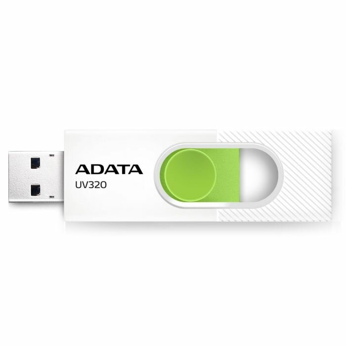 Флеш Диск A-Data 32GB UV320 AUV320-32G-RWHGN USB3.2 белый/зеленый — фото 1