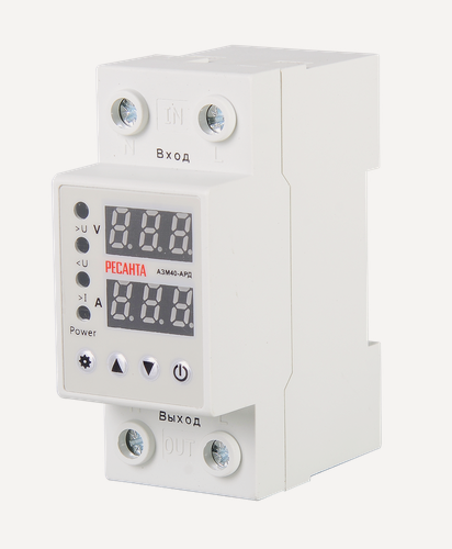 Изображение товара Блок защиты по напряжению "Ресанта" АЗМ-40АРД регулируемый (с дисплеем)