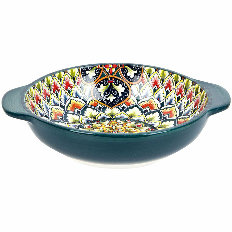 Салатник с ручками Arabesque (зеленый) 25х205х6см v=1200мл 6шт/уп 2084429