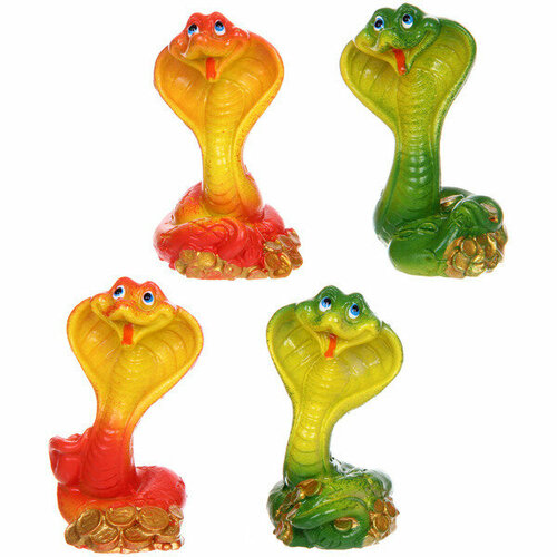 Фигурка новогодняя Змейка с монетами 4356 см микс 349₽