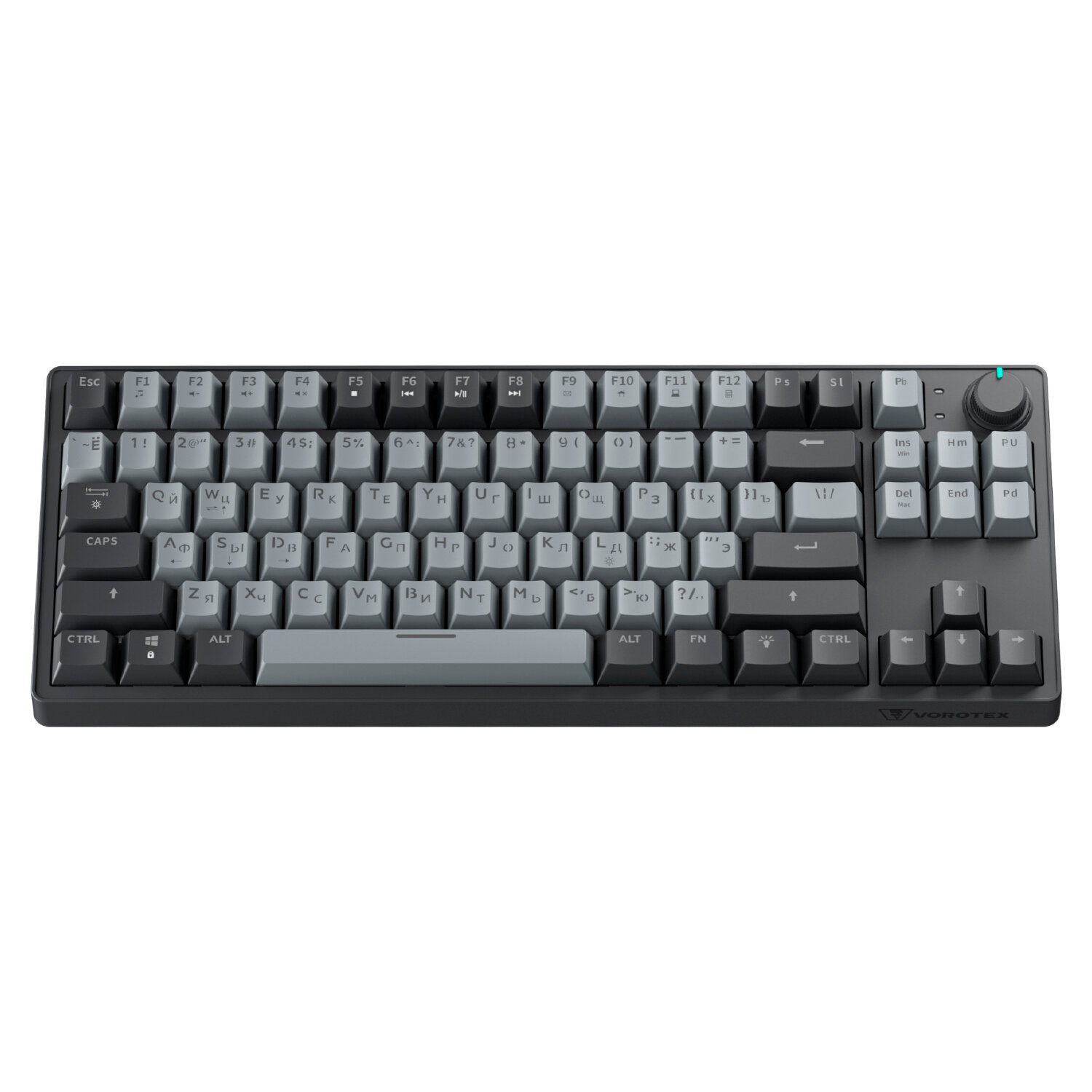 Клавиатура игровая проводная VOROTEX K870 Yellow Switch (Серый) — фото 1