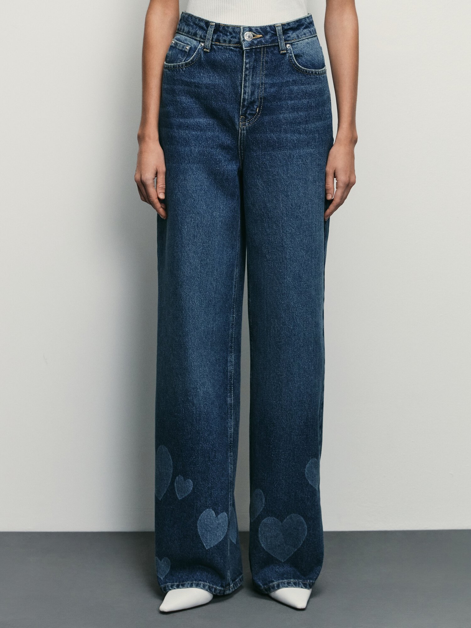 Джинсы широкие Zarina wide leg, размер 2XL (RU 52)/170, синий — фото 1