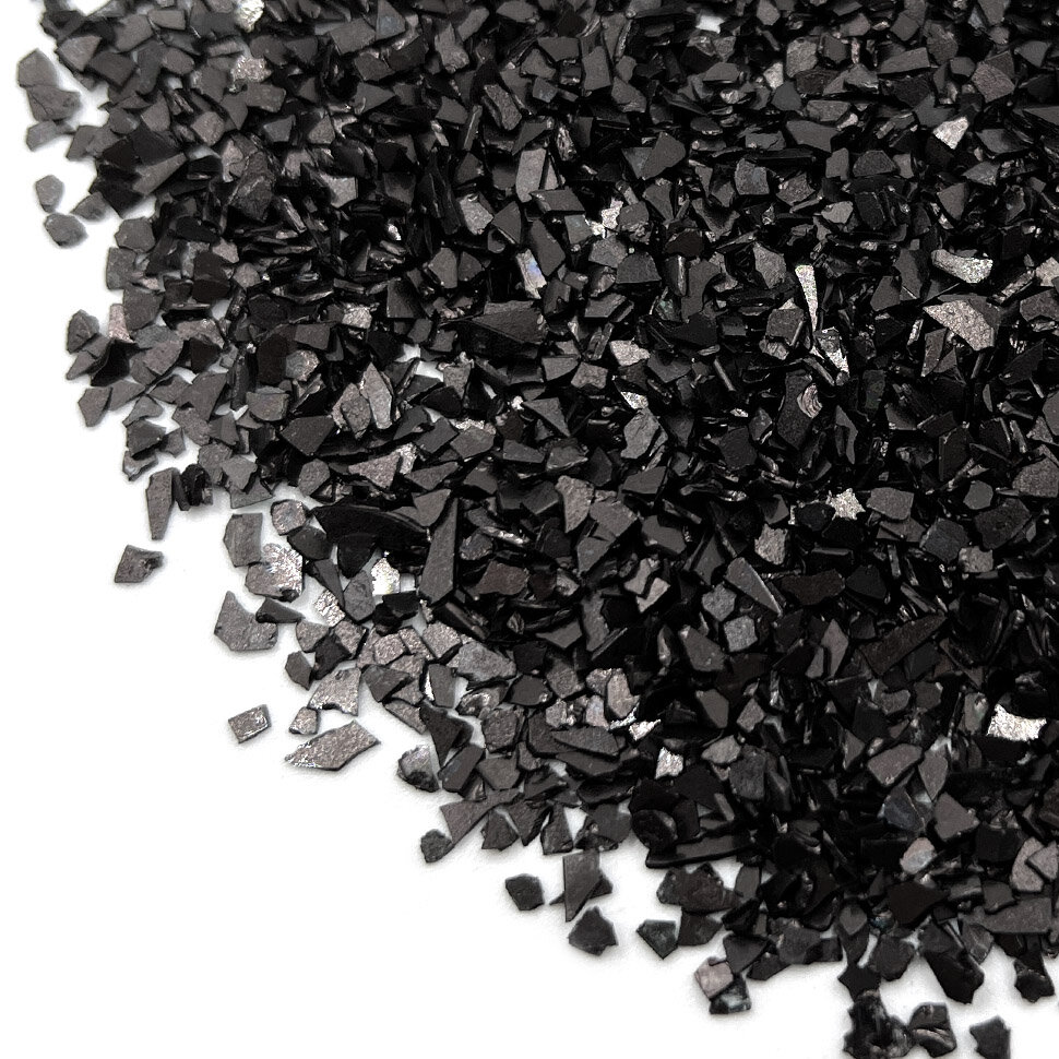 Стеклянная крошка плоская зеркальная черная EPOXYMASTER, 100г