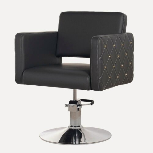 Изображение товара Парикмахерское кресло "Элит Люкс", цвет серый silver, основание диск