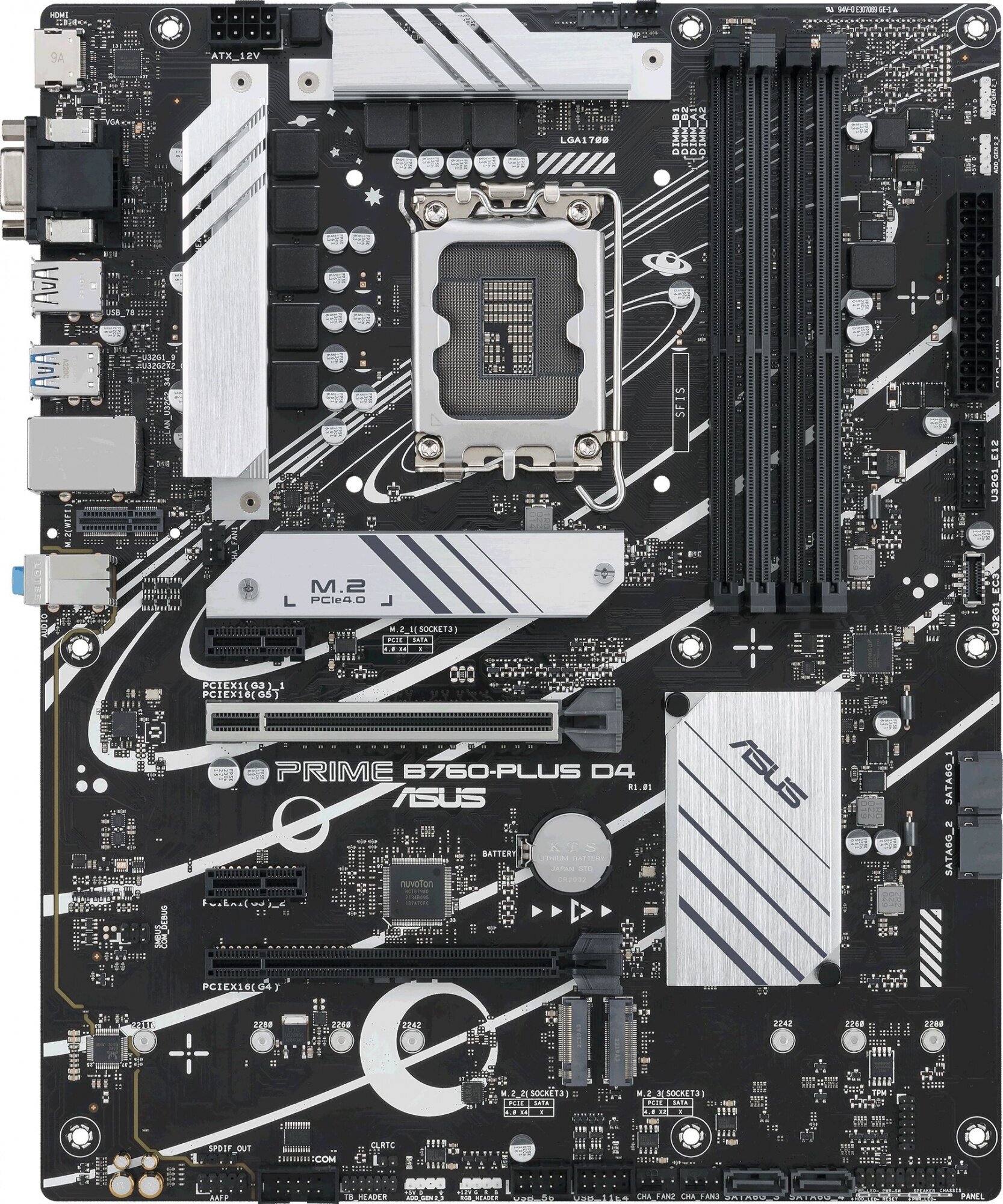 Материнская плата Asus PRIME B760-PLUS D4 Soc-1700 Intel B760 4xDDR4 ATX AC`97 8ch(7.1) 2.5Gg RAID+VGA+HDMI+DP