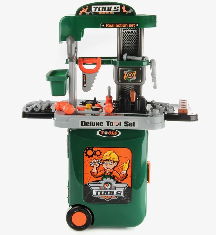 Набор игрушечных инструментов "Юный мастер" детский в чемодане 3в1 пластиковый 30 предметов — фото 1