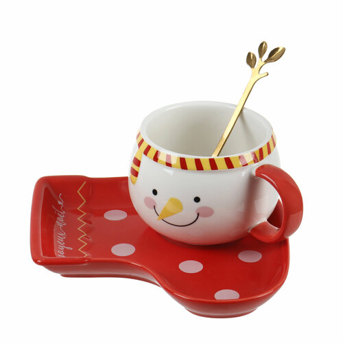 Рождественская керамическая чашка в форме снеговика кружка высокой ценности кофейная чашка трансграничный подарок чашка для воды для международной торговли 1832₽