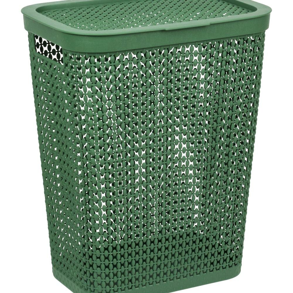 Корзина для белья Пирула 35 л цвет зеленый