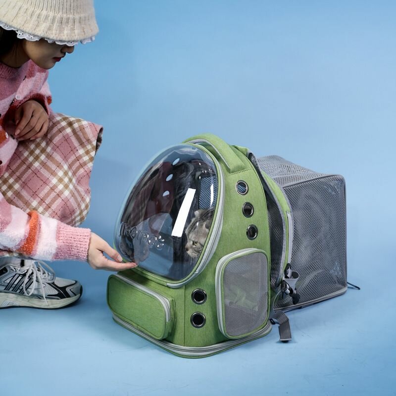 Изображение Складной рюкзак-переноска для домашних животных большой емкости, дышащий расширяющийся.