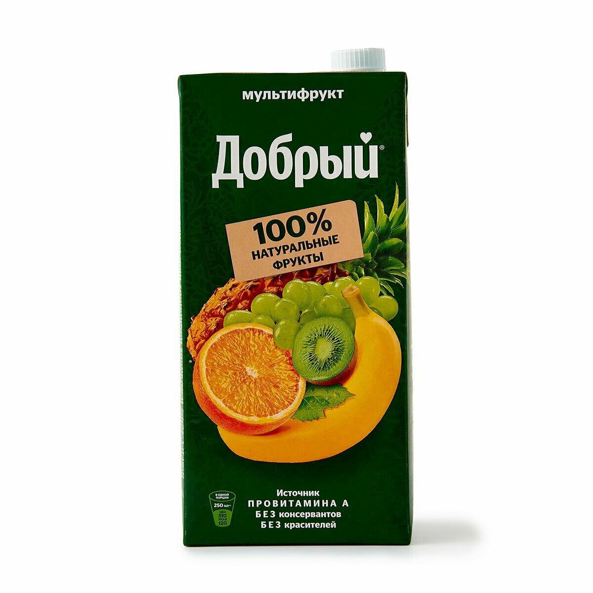 Нектар Добрый "Мультифрукт", с мякотью, тетрапак, 2 л, от 0 °C до +25 °C — фото 1