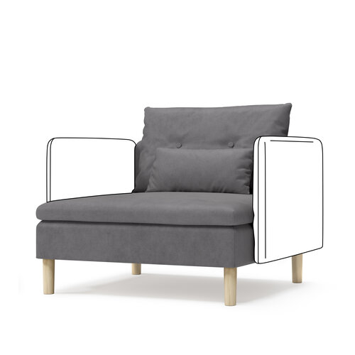 Кресло для отдыха Pragma Ishim с декоративными подушками без подлокотников, обивка: текстиль, серый