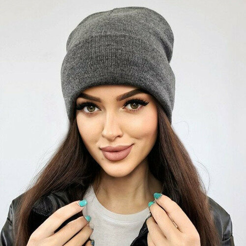 фото Шапка бини , размер 50, серый рц восток