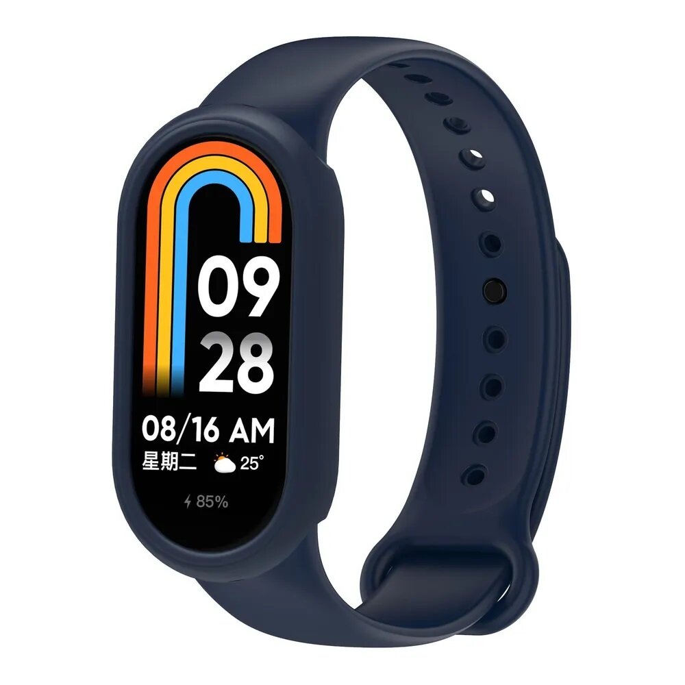 Силиконовый ремешок для Xiaomi Mi Band 8, темно-синий