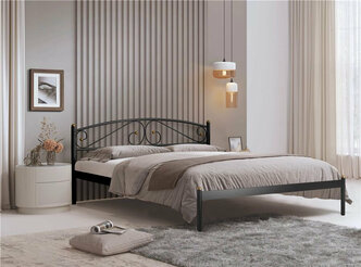 Кровать двуспальная Флоренция 180х200 (металлическое основание/Черный)