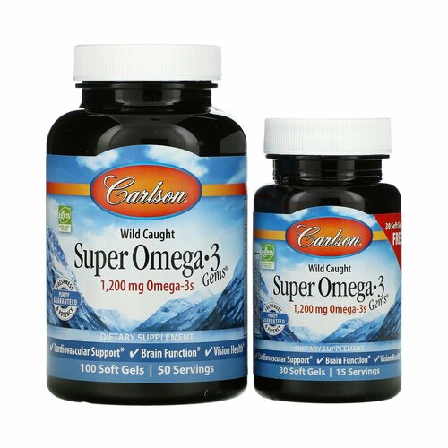 Carlson Labs Super Omega-3 Gems 1200 мг 130 капсул