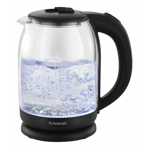 Чайник электрический SUNWIND SUN-K-002 1500Вт прозрачный и черный 72500₽