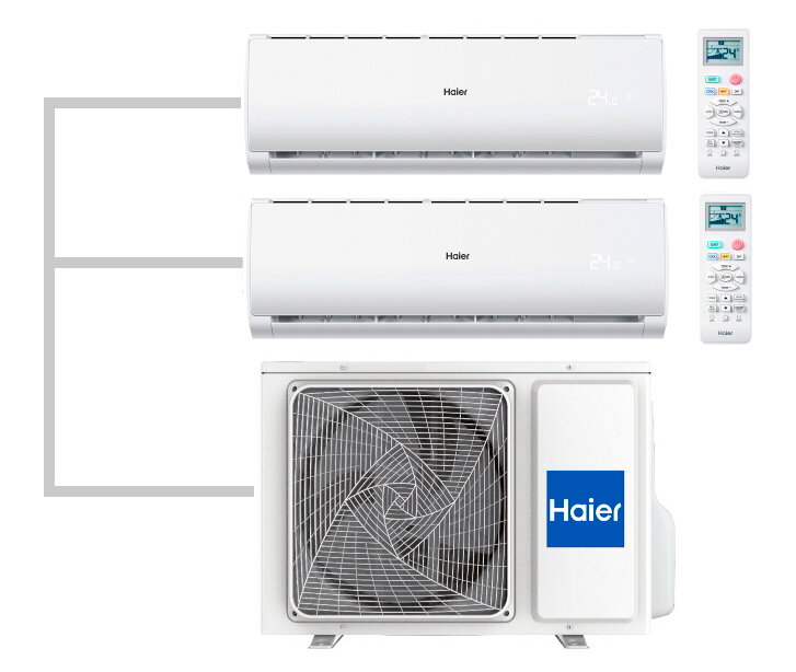 Haier Mульти сплит-система на 2 комнаты HAIER AS09TS4HRA-M X 2 / 2U50S2SM1FA