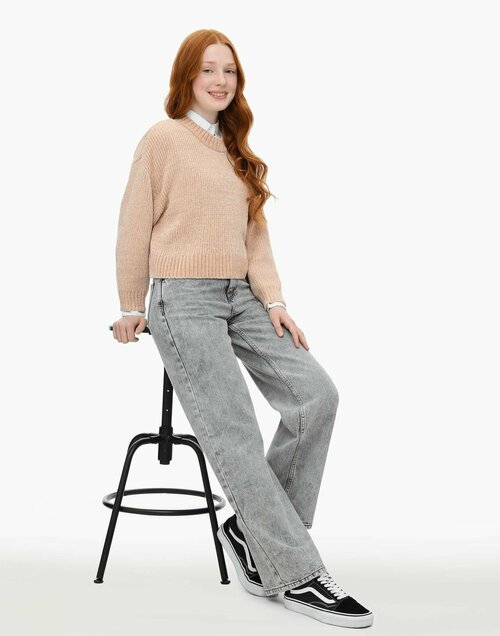 Джинсы Gloria Jeans, размер 9-10л/140 (35), серый