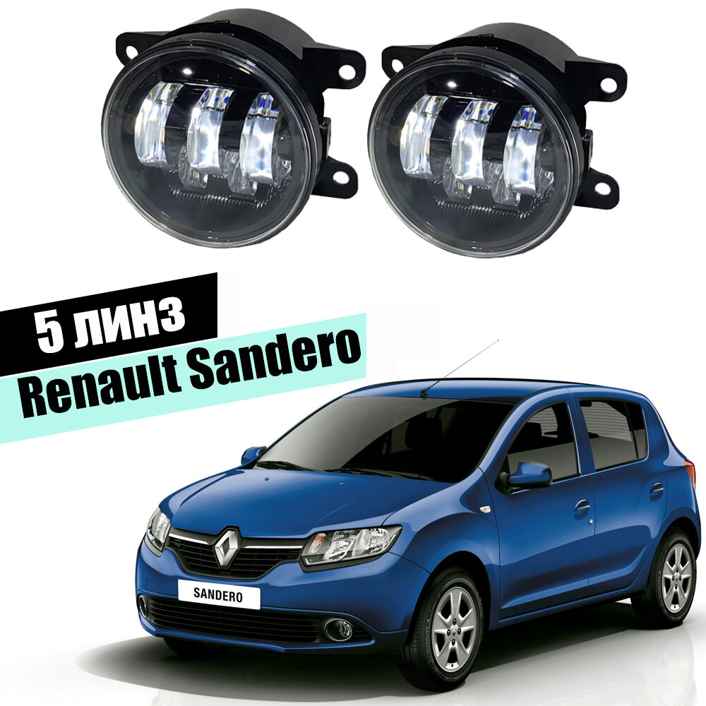 Противотуманные фары Renault Sandero led туманки птф