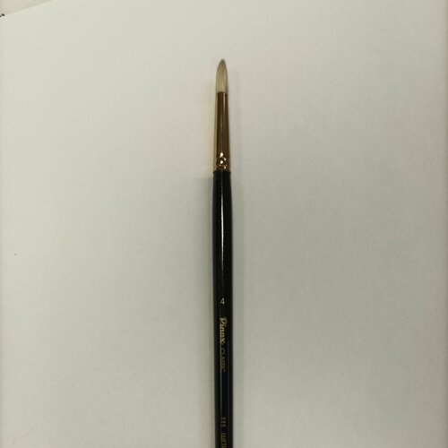 Кисть художественная щетина Classic круглая N 4 длинная ручка Pinax