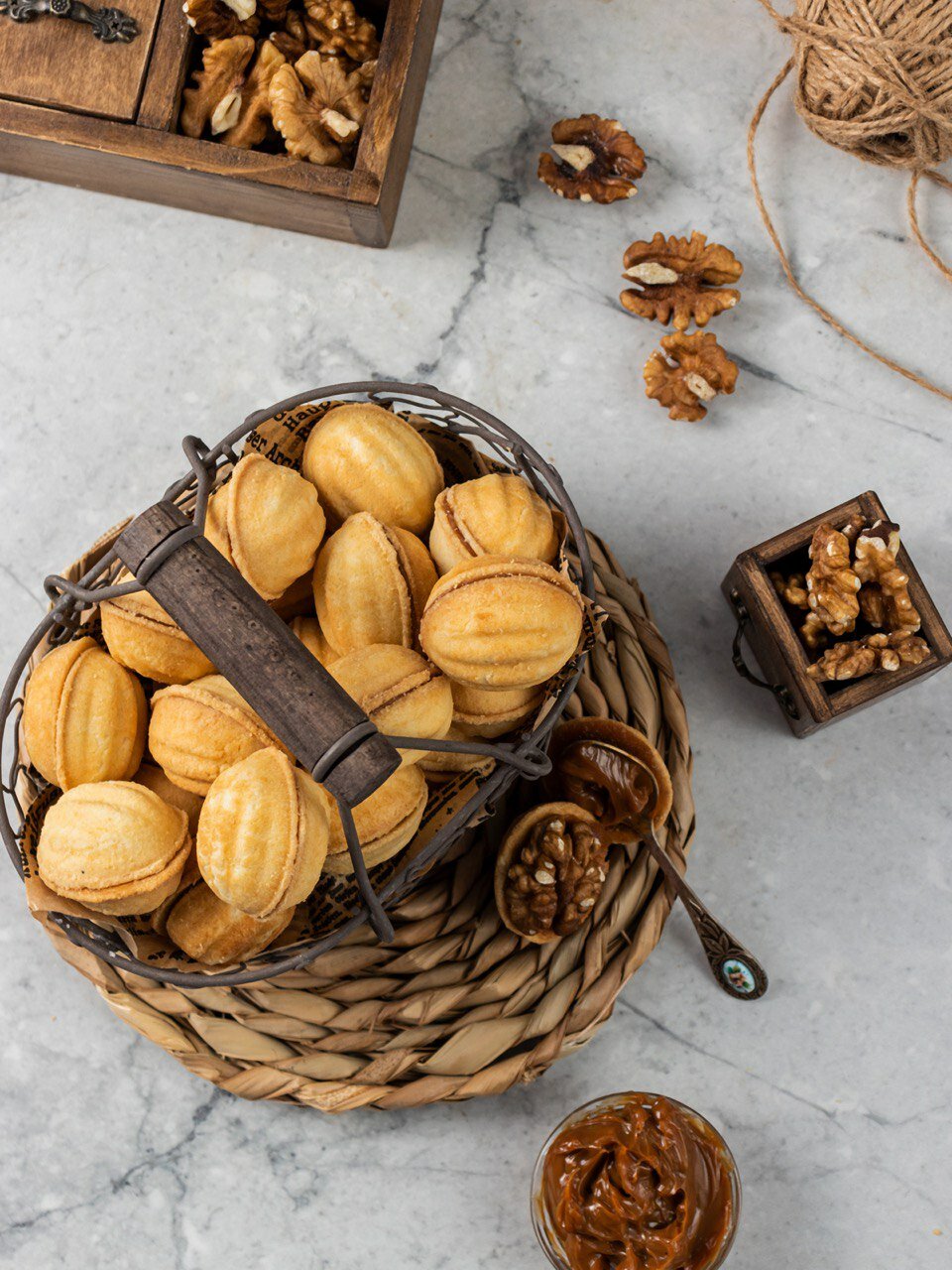 Печенье сдобное Орешки с варёной сгущёнкой и грецким орехом,1 кг - фотография № 3