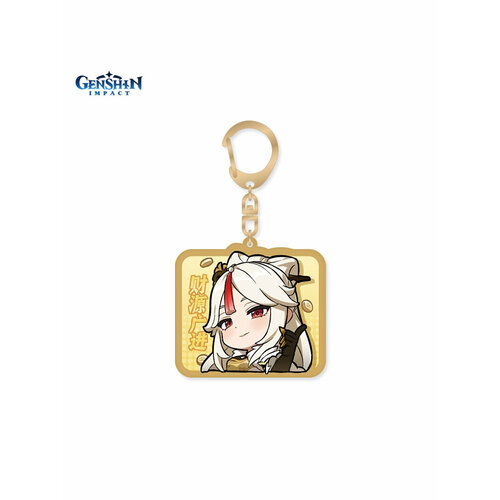 брелок genshin impact chibi expressions – ganyu акриловый Брелок, желтый