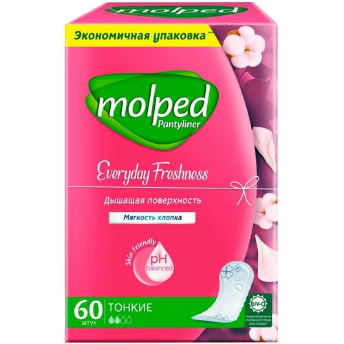 прокладки ежедневные molped pantyliner мягкость хлопка 20 шт Прокладки ежедневные Molped 60шт х3шт