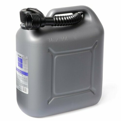 Канистра ГСМ Oktan METAL, 10 л, пластиковая, серая (комплект из 3 шт) серый