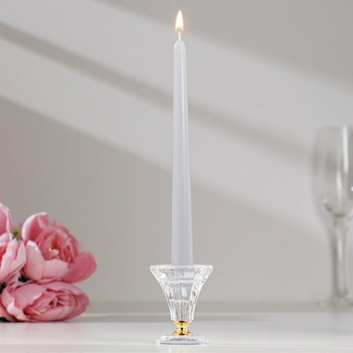 фото Набор свечей античных, 2,3х 24,5 см, 5 ч, 55 г, 4 штуки, серая (комплект из 4 шт)