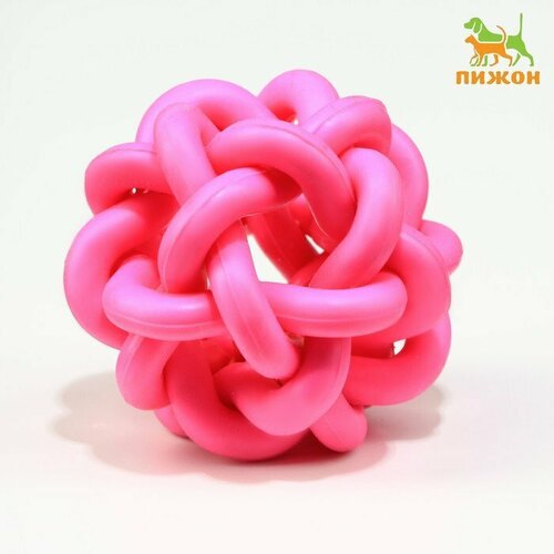 Игрушка резиновая Молекула с бубенчиком, 4 см, розовая (комплект из 19 шт) игрушка резиновая молекула с бубенчиком 4 см зелёная комплект из 17 шт