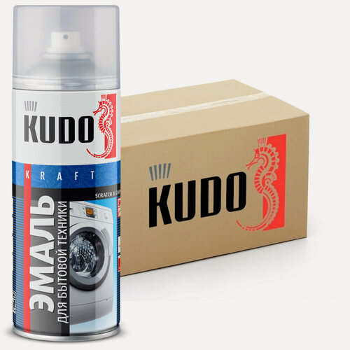 Изображение товара Эмаль KUDO для бытовой техники, белый, глянцевая, 520 мл, 6 шт.