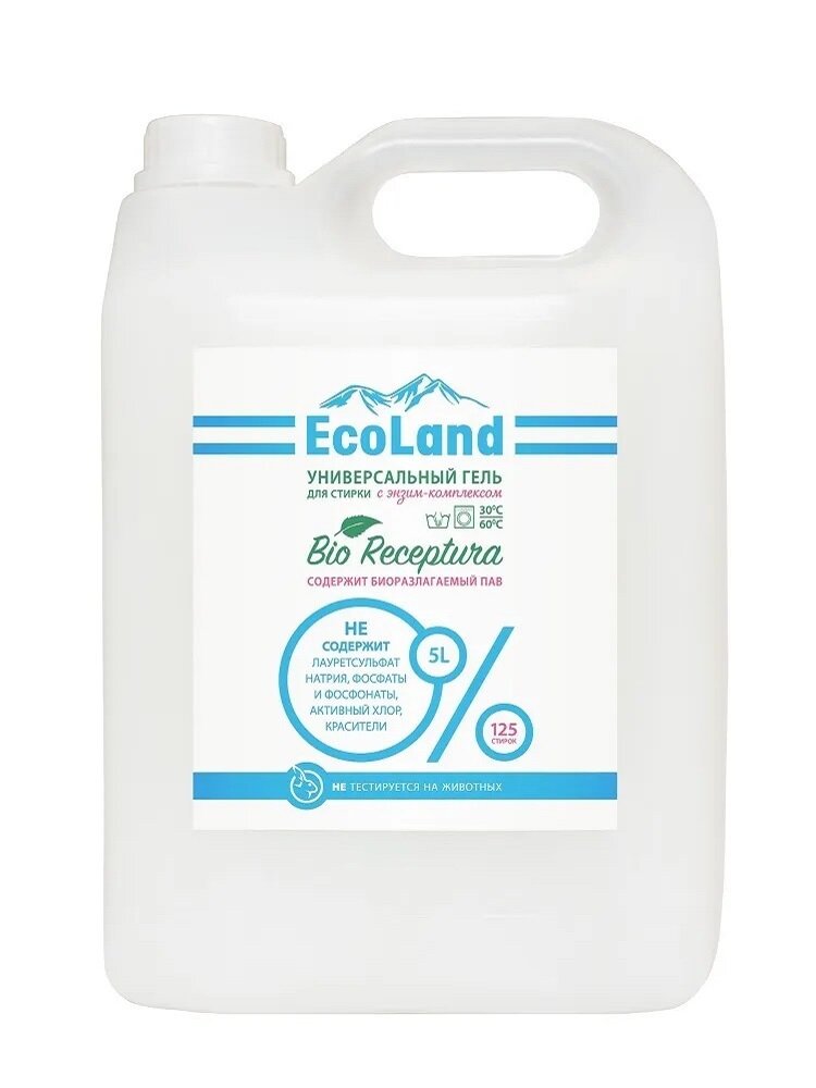 гель для стирки ECOLAND Bio Receptura универсальный 5л - фото №3