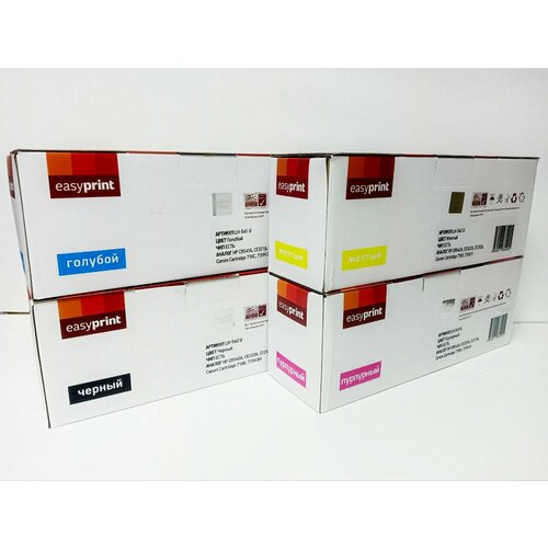 Комплект из 4шт совместимых картриджей EasyPrint HP CB540A, CB541A, CB542A, CB543A hp CLJ CP1215, M276, 2400 страниц