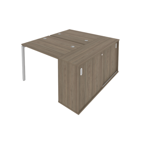 Бенч-система на 2 рабочих места с опорным шкафом-купе Metal system Style Riva Б. РС-СШК-1.1 Вяз 1410*1475*750