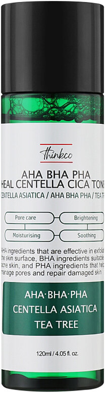 Thinkco~Восстанавливающий тонер с кислотами и центеллой~AHA BHA PHA Heal Centella Cica Toner