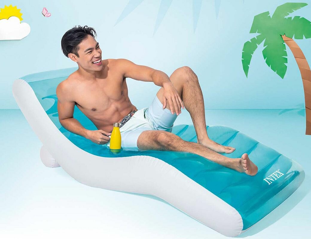 Надувной шезлонг Голубой, 191х99 см — фото 1