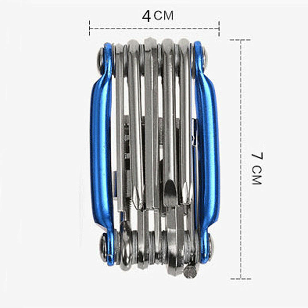 Мультитул инструмент для велосипеда 11 в одном выжимка цепи синий — фото 1