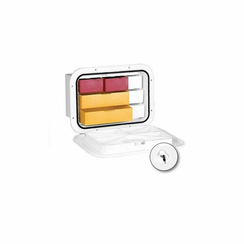 Рундук с крышкой 270х375х160мм белый с ключом