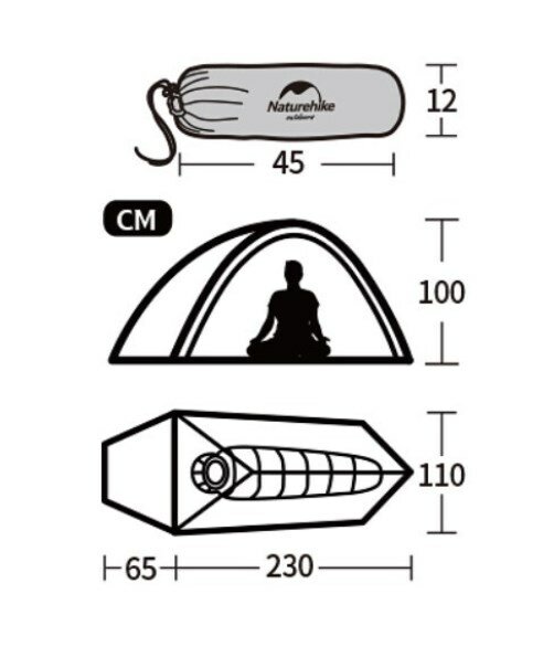 Палатка Naturehike Cloud Up Si 1-местная, алюминиевый каркас, сверхлегкая, синяя