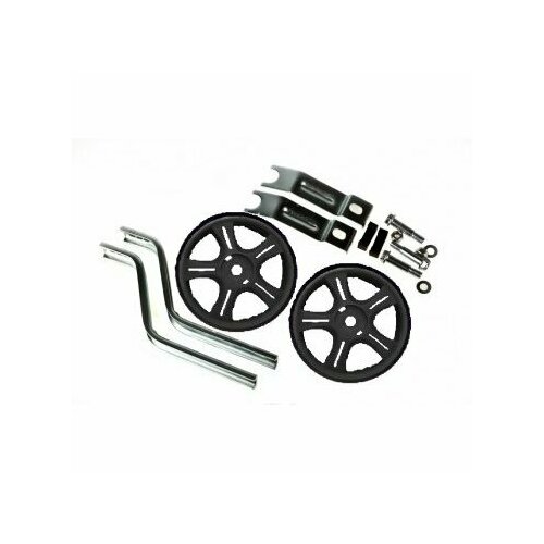 фото Колеса приставные (пара), уп. - картон, стойки - сталь на 12"-20", колесо - пластик, черные qwe