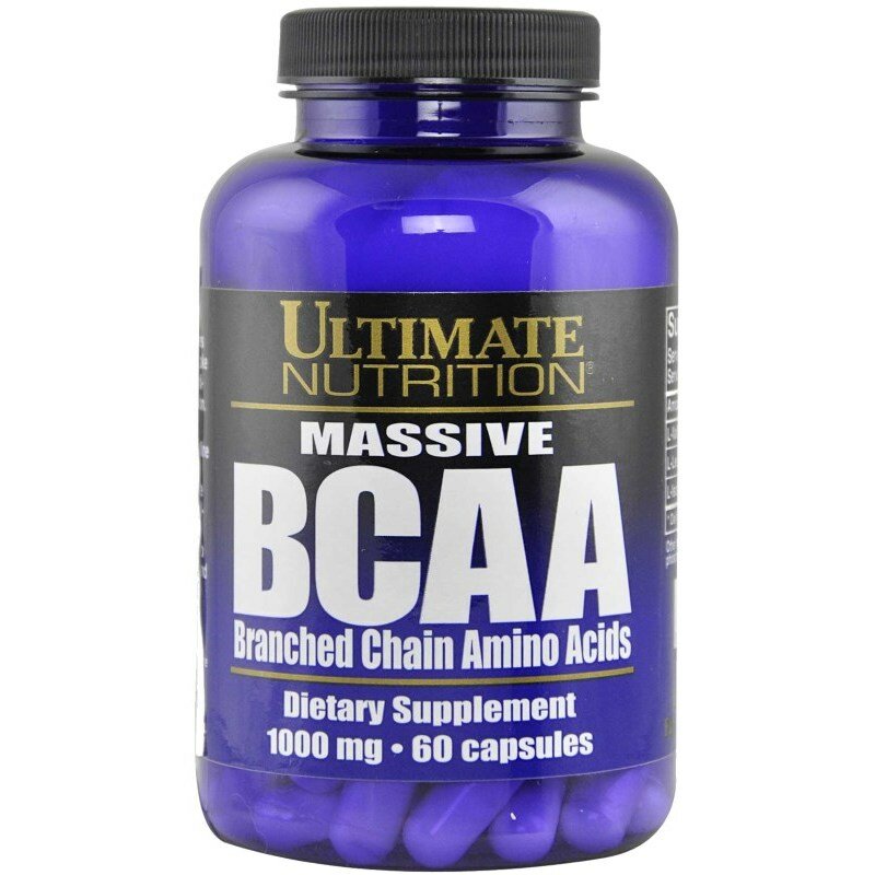 BCAA 2:1:1 Ultimate Nutrition Massive BCAA 1000 мг 60 капсул, нейтральный