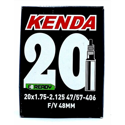 Велокамера Kenda 20x1.75-2.125 (47/57-406) F/V-48mm велокамера kenda 26x1 75 2 125 47 57 559 f v антипрокол