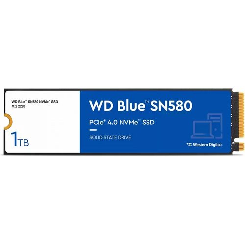 Накопитель SSD 1Tb WD Blue SN580 (WDS100T3B0E) накопитель ssd wd blue sn580 wds200t3b0e