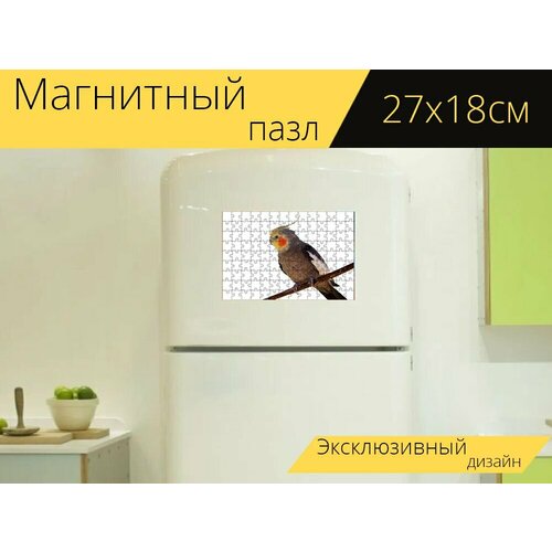 Магнитный пазл Птица, корелла, попугай на холодильник 27 x 18 см. магнитный пазл корелла птица гребень на холодильник 27 x 18 см