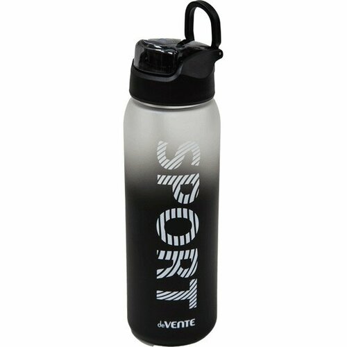 Бутылка 1000 мл deVENTE SPORT пластик с петлей поильник черно-белый 8090324 915₽