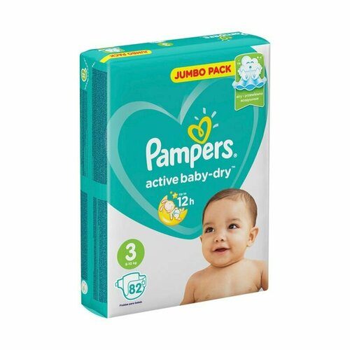 Подгузники Pampers Active Baby, миди (6-10 кг), 82шт+ Premium миди(6-11кг)(под заказ)