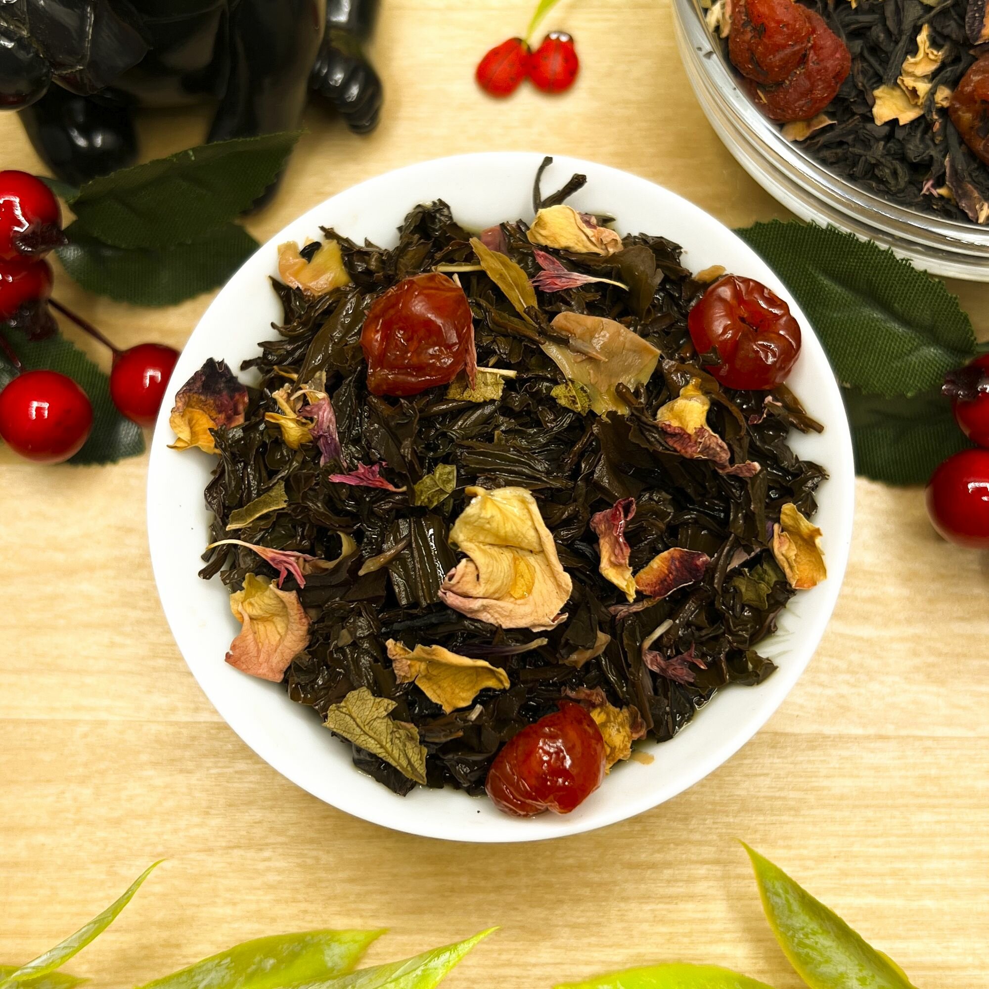 Китайский Черный чай с вишней и розой "Дикая вишня с ягодой" (Premium) Полезный чай / HEALTHY TEA, 100 гр