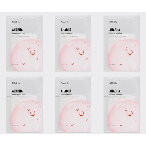 NACIFIC Маска для лица на тканевой основе AHA BHA Balancing Mask Pack 30 г, 6 шт