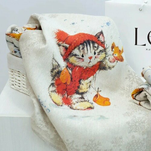 Новогодний набор кухонных льняных полотенец в подарочной коробке Новогодние мурлыки Размер 46х60 799₽